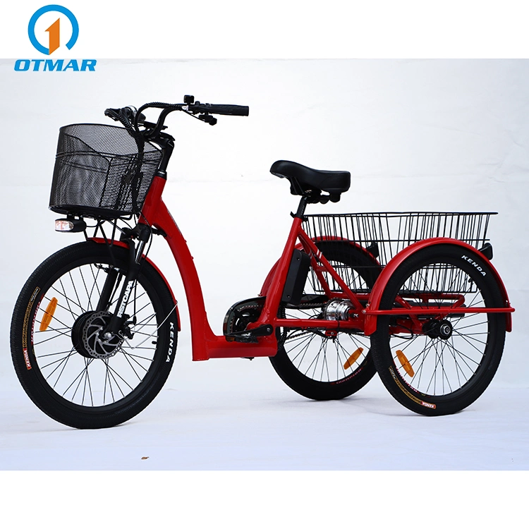 China OEM Cheap Price Cargo Three Wheel Tricycle Electric 24 Inch Nexus 3 Speed City Electric Trike Dual Rear Carrier Battery E Trike