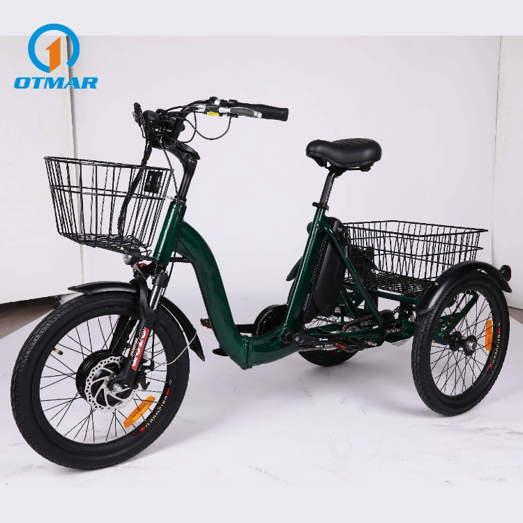 China OEM 20inch Front Drive Electric Tricycle Mini Tyre Three Wheel Electric City Bike Foldable 250W Cargo E Trike