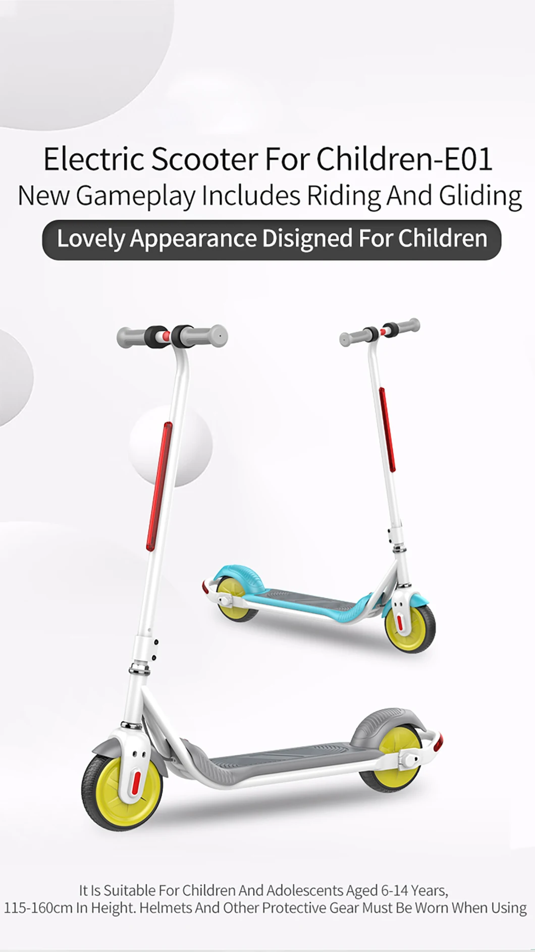 6.5 Inch 2 Wheels E Scooter for Kids Foldable Electric Kick Scooter Children